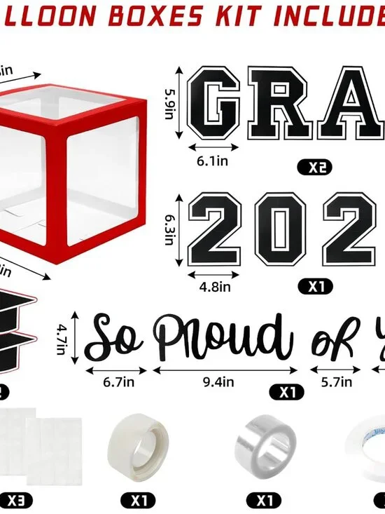 Graduation Decorations 2026 Graduation Party Decorations Set of 4 Boxes with 129 - Picture 3 of 6